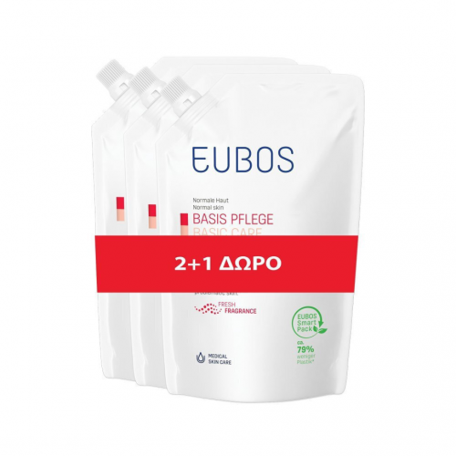 Eubos Promo Liquid Red Refill Υγρό Καθαρισμού Προσώπου και Σώματος , 3x400ml 2+1 Δώρο